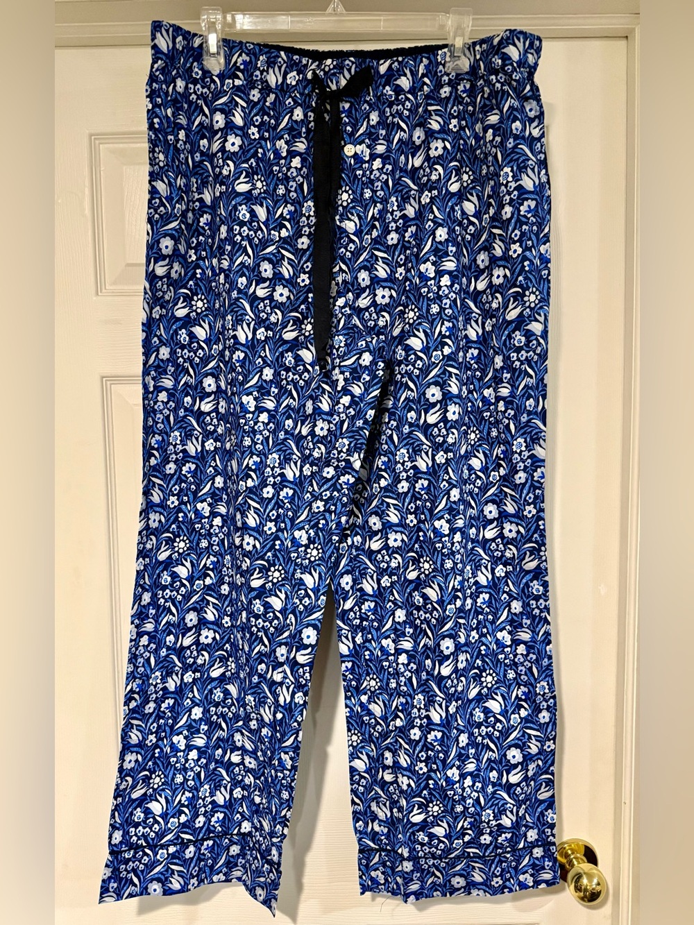 J. Crew Blue and White Floral Pajama Pants